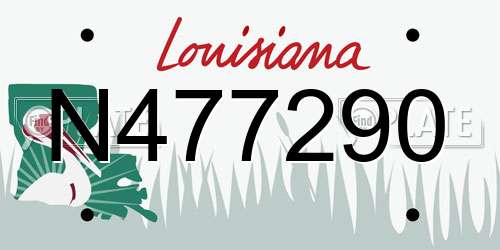 N477290 Louisiana License Plate