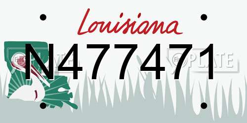 N477471 Louisiana License Plate