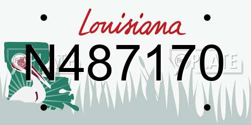 N487170 Louisiana License Plate