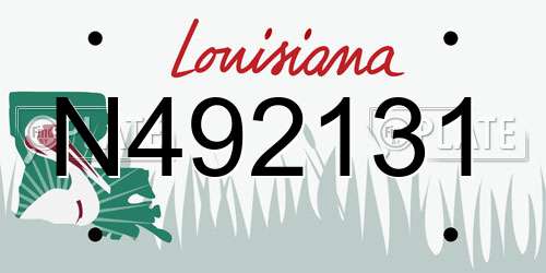 N492131 Louisiana License Plate