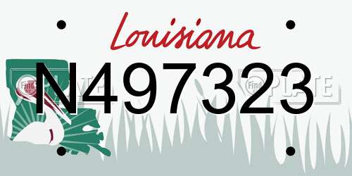 N497323 Louisiana License Plate