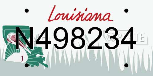 N498234 Louisiana License Plate