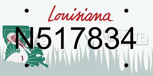 N517834 Louisiana License Plate