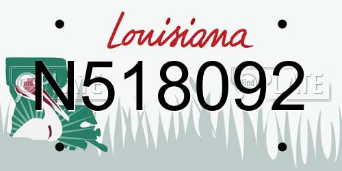 N518092 Louisiana License Plate