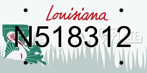 N518312 Louisiana License Plate