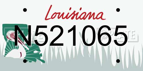 N521065 Louisiana License Plate