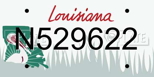 N529622 Louisiana License Plate