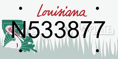 N533877 Louisiana License Plate