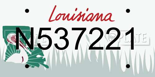 N537221 Louisiana License Plate