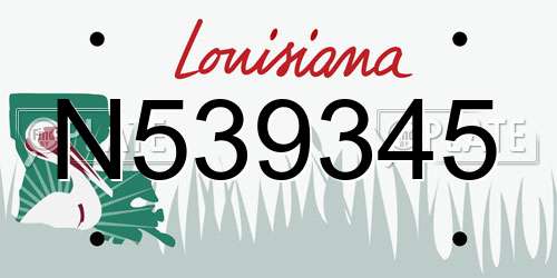N539345 Louisiana License Plate