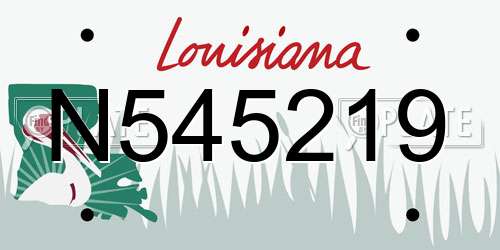 N545219 Louisiana License Plate