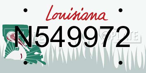 N549972 Louisiana License Plate