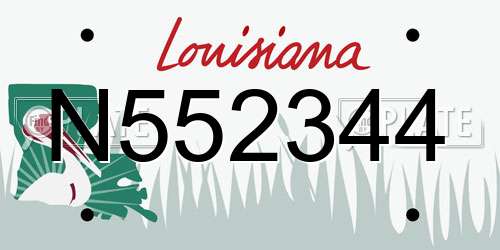 N552344 Louisiana License Plate