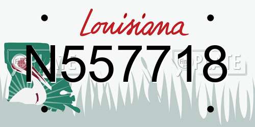 N557718 Louisiana License Plate