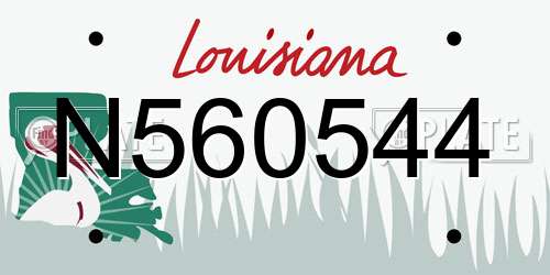 N560544 Louisiana License Plate