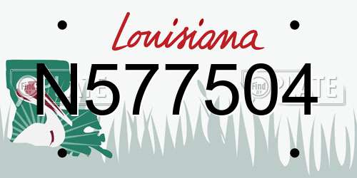 N577504 Louisiana License Plate