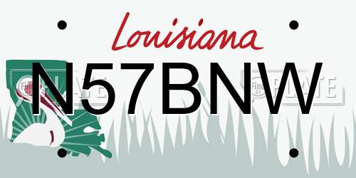 N57BNW Louisiana License Plate