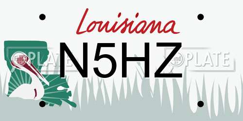 N5HZ Louisiana License Plate