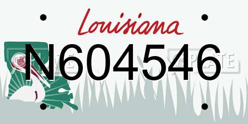 N604546 Louisiana License Plate