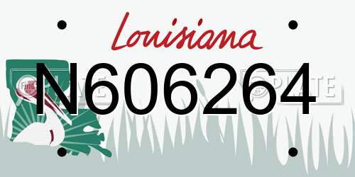 N606264 Louisiana License Plate