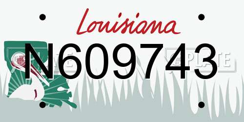 N609743 Louisiana License Plate