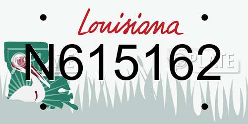 N615162 Louisiana License Plate