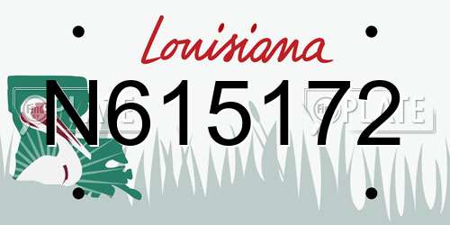 N615172 Louisiana License Plate