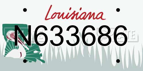 N633686 Louisiana License Plate