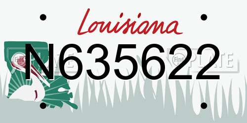 N635622 Louisiana License Plate