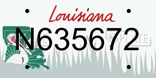 N635672 Louisiana License Plate