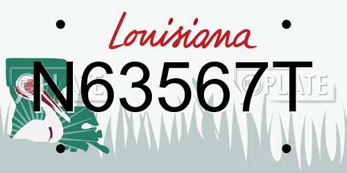 N63567T Louisiana License Plate