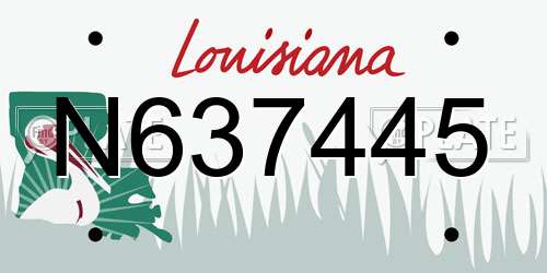 N637445 Louisiana License Plate