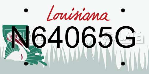 N64065G Louisiana License Plate