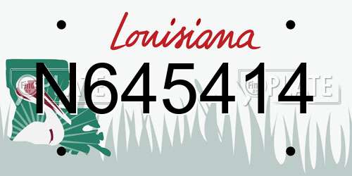 N645414 Louisiana License Plate
