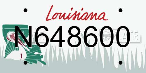 N648600 Louisiana License Plate