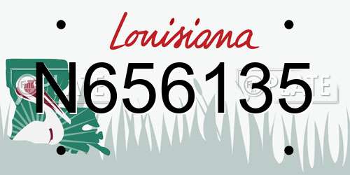 N656135 Louisiana License Plate