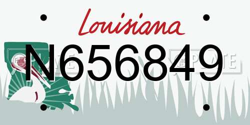 N656849 Louisiana License Plate