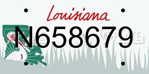 N658679 Louisiana License Plate