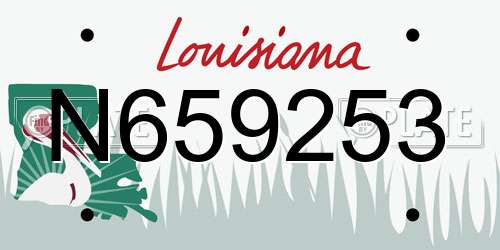 N659253 Louisiana License Plate