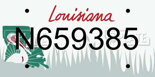 N659385 Louisiana License Plate