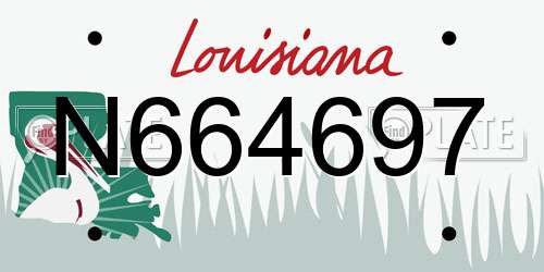 N664697 Louisiana License Plate