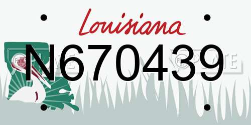 N670439 Louisiana License Plate
