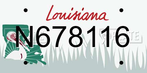 N678116 Louisiana License Plate