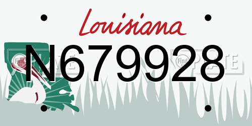 N679928 Louisiana License Plate
