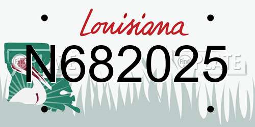 N682025 Louisiana License Plate