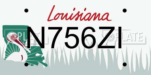 N756ZI Louisiana License Plate