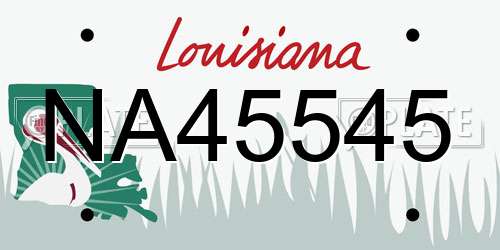 NA45545 Louisiana License Plate