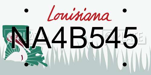 NA4B545 Louisiana License Plate