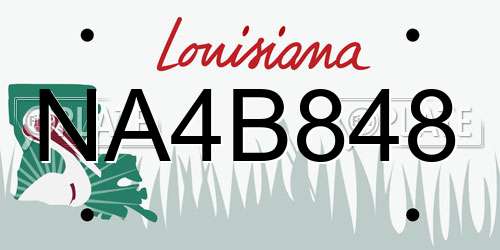NA4B848 Louisiana License Plate