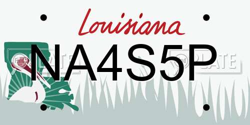 NA4S5P Louisiana License Plate